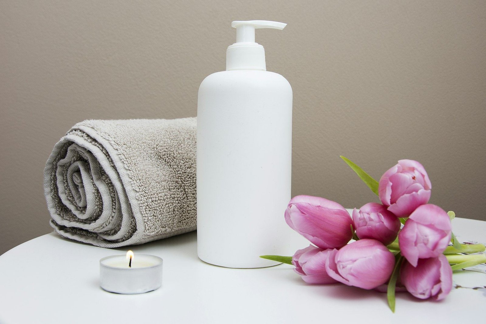 Serene spa treatment room with natural materials