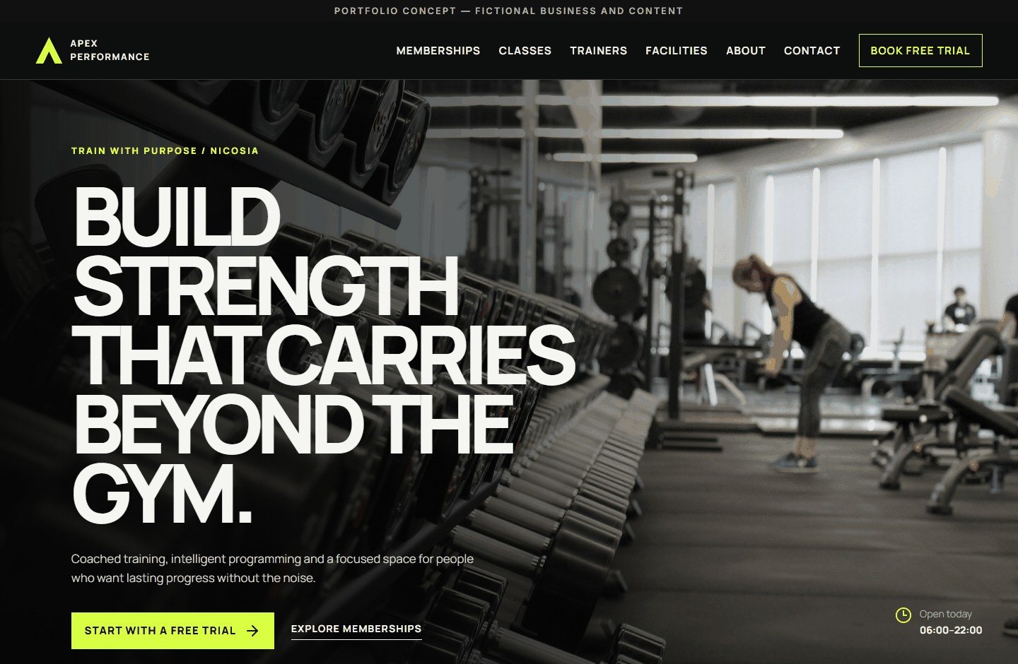 APEX PERFORMANCE desktop homepage preview