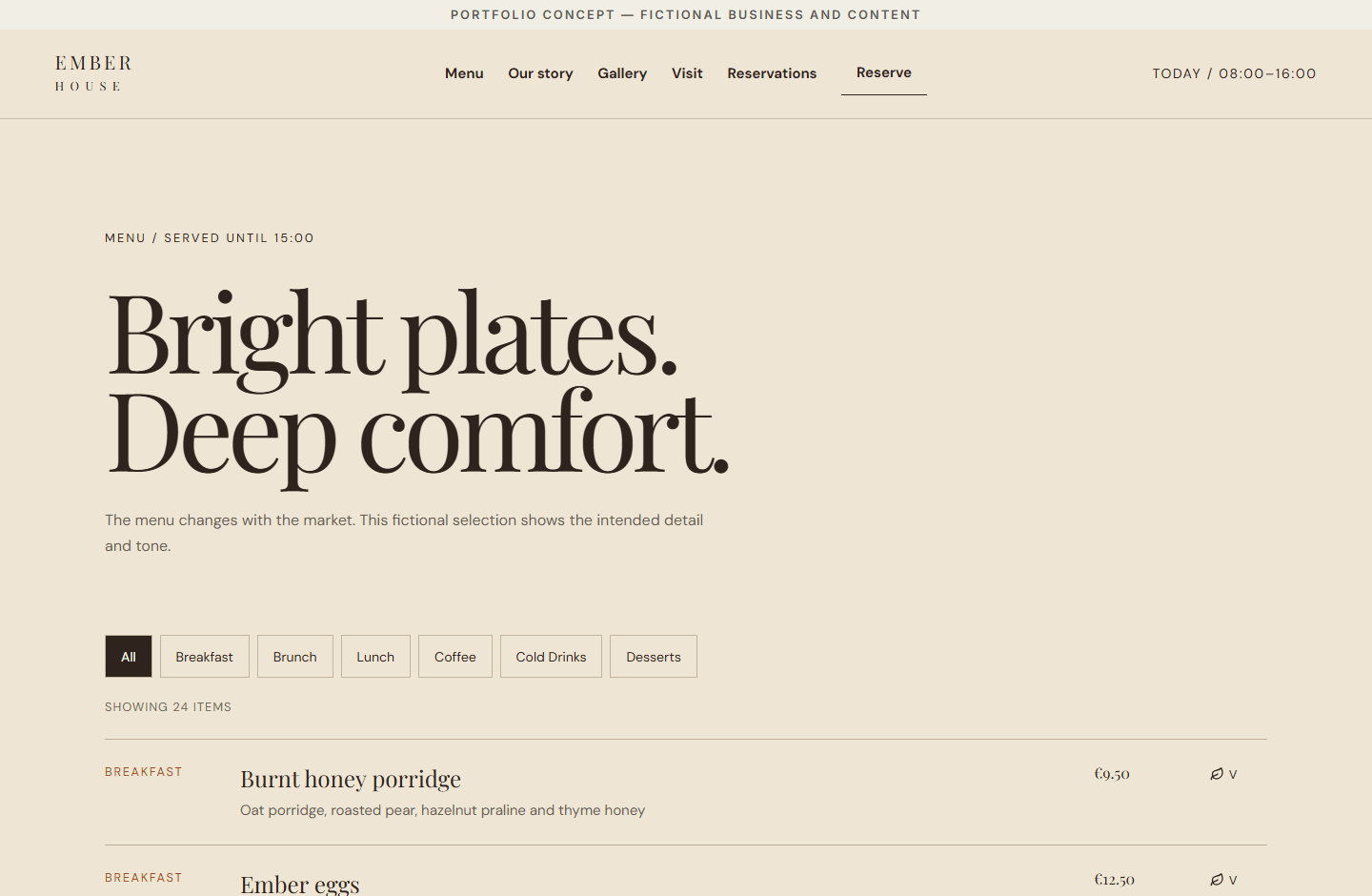 EMBER HOUSE important internal page preview